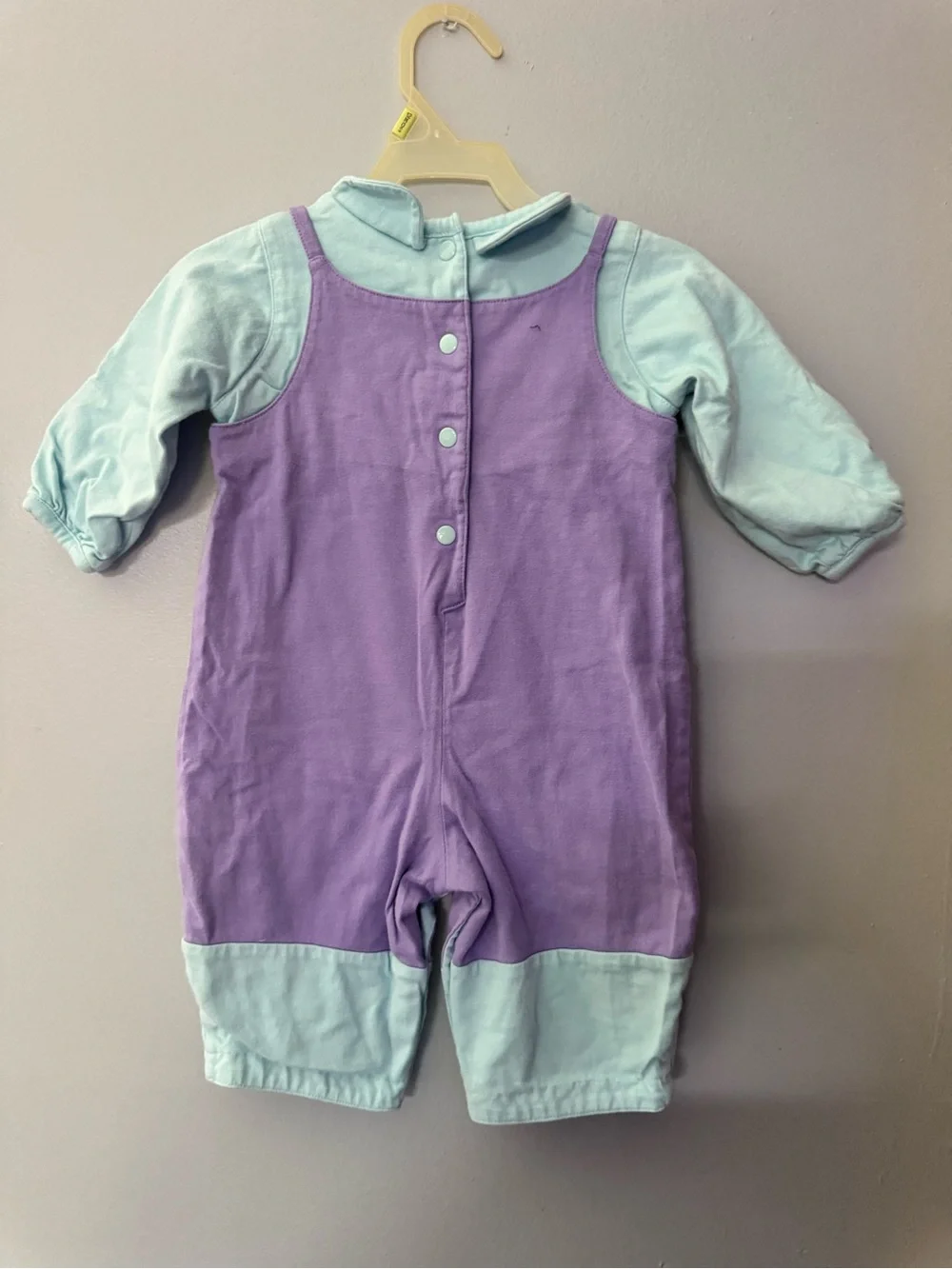 Vintage baby UR it Purple & Light Blue Floral One-Piece Romper